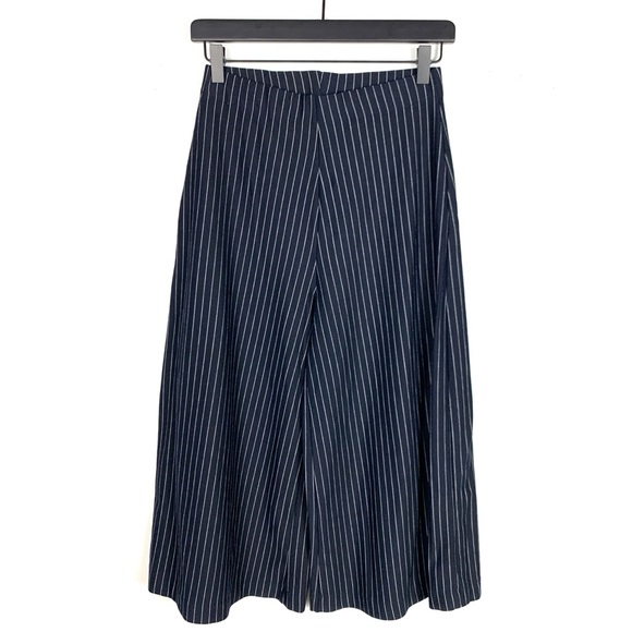 Zara Pants - Zara Wide Leg Pants Cropped High Waist Stripe